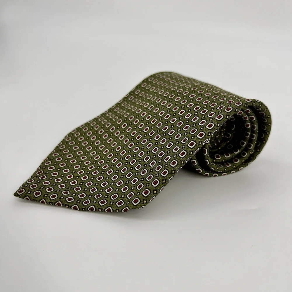Lauren Ralph Lauren Men's Woven Silk Tie Green Necktie